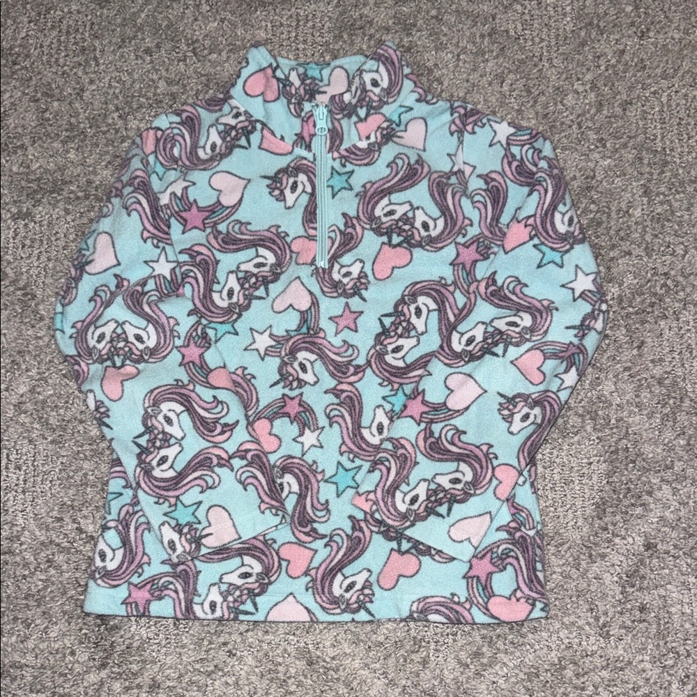 Kids Unicorn Print Jacket - Pink and Blue